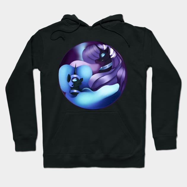 Nightmare Moon vs Nightmare Rarity - Revamp Hoodie by ASinglePetal